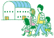 学校の体育館や公民館などに避難すること
